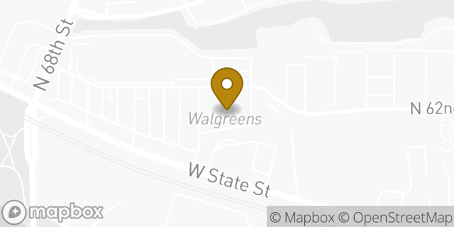 Map showing the location of ATM Walgreens in Wauwatosa, WI