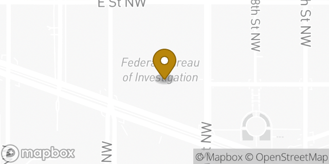 Map showing the location of Starbucks in Washington, DC 20535