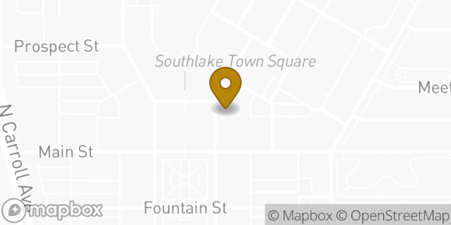 Map showing the location of Lululemon in Southlake, TX 76092
