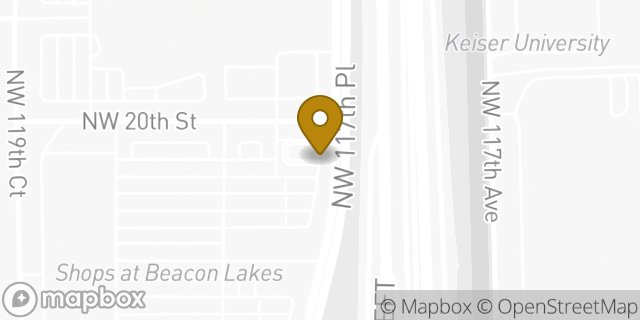 Map showing the location of Starbucks in Miami, FL 33182