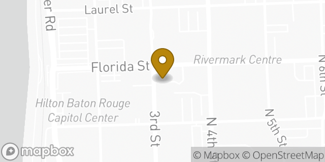 Map showing the location of Starbucks in Baton Rouge, LA 70801
