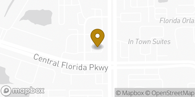 Map showing the location of Bank Of America in Orlando, FL 32837