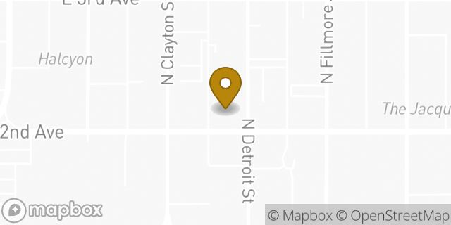 Map showing the location of WeWork Financial House in Denver, CO 80206