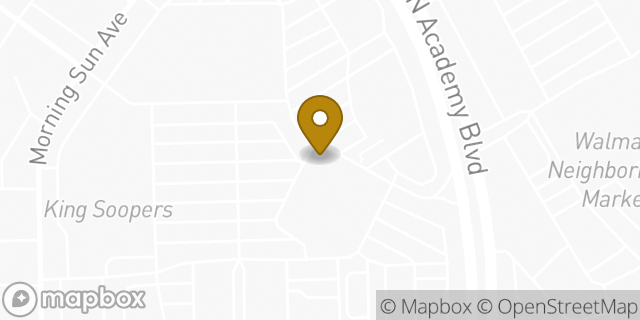 Map showing the location of Amazon Locker - Arnaud in Colorado Springs, CO 80918