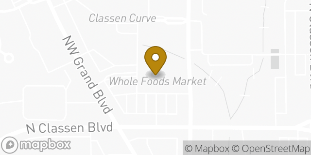 Map showing the location of Whole Foods Market in Oklahoma City, OK 73118