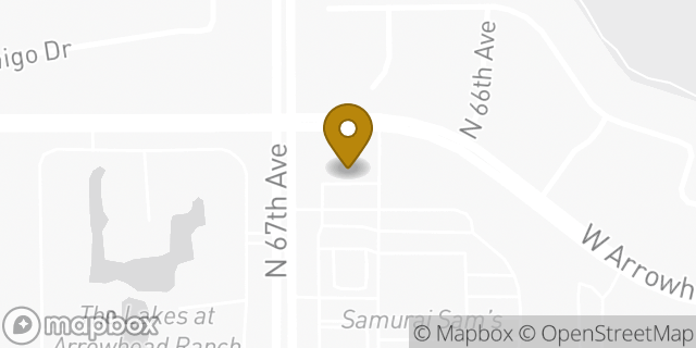 Map showing the location of Starbucks in Glendale, AZ 85308