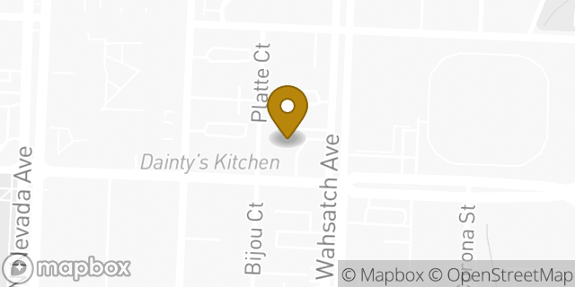 Map showing the location of Amazon Locker - Wild in Colorado Springs, CO 80903