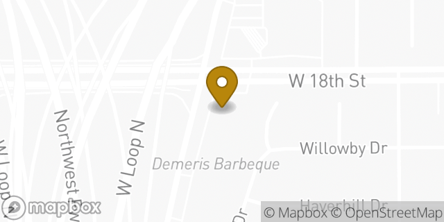 Map showing the location of Loop 610 & 18th in Houston, TX 77008