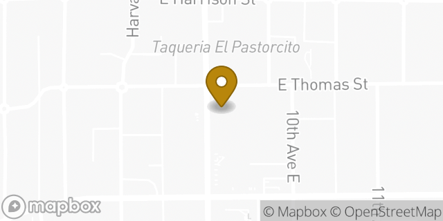 Map showing the location of Bank of America in Seattle, WA 98102