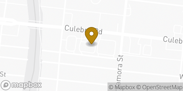 Map showing the location of Buffalo Wild Wings in San Antonio, TX 78201