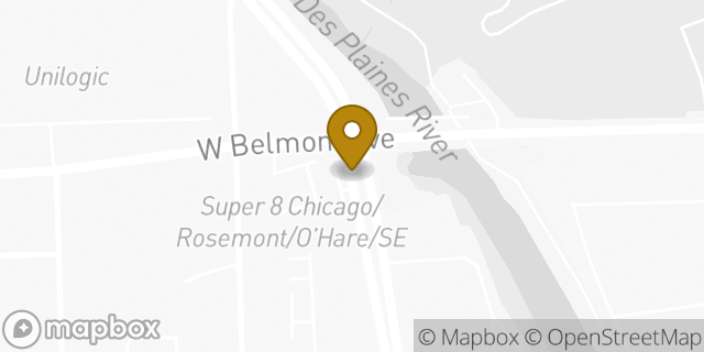 Map showing the location of Super 8 by Wyndham Chicago/Rosemont/O'Hare/SE in River Grove, IL 60171