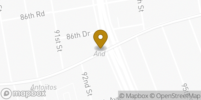Map showing the location of Dunkin' in Woodhaven, NY 11421