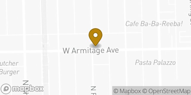 Map showing the location of La Colombe Coffee Workshop in Chicago, IL 60614