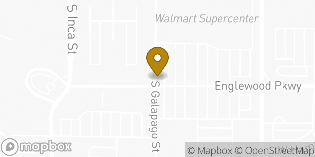 Map showing the location of Walmart Wireless Services in Englewood, CO 80110