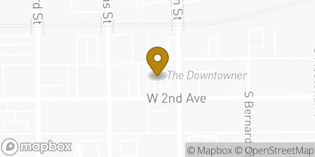 Map showing the location of Spokane, WA (Downtown) in Spokane, WA 99201