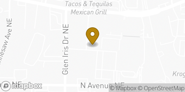 Map showing the location of J.Crew in Atlanta, GA 30308