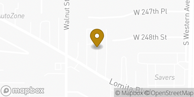Map showing the location of Uber Lomita in Lomita, CA 90717