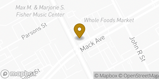 Map showing the location of Chase ATM in Detroit, MI 48201