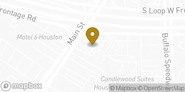 Map showing the location of Loop 610 & Main in Houston, TX 77025