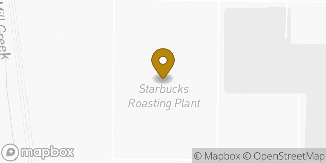 Map showing the location of Starbucks Kent Roasting Plant in Kent, WA 98032