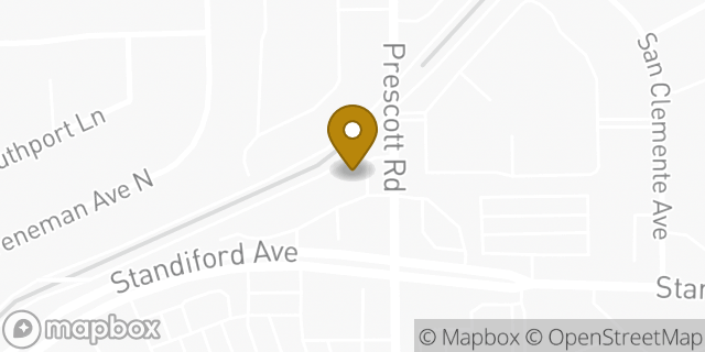 Map showing the location of Amazon Locker - Airglow in Modesto, CA 95350