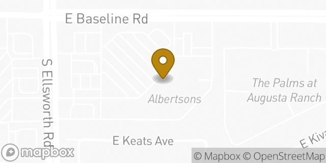 Map showing the location of Albertsons in Mesa, AZ 85209