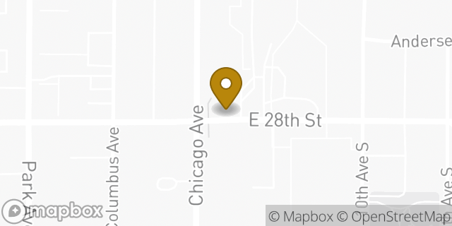 Map showing the location of Courage Kenny Rehabilitation Institute in Minneapolis, MN 55407