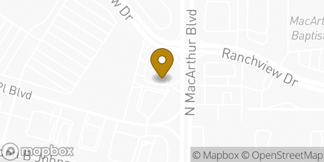 Map showing the location of Starbucks in Irving, TX 75063