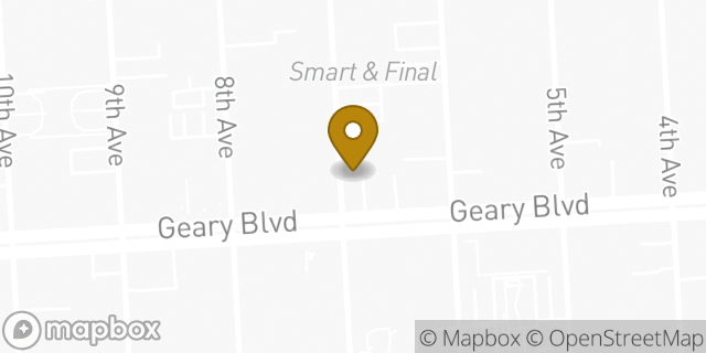 Map showing the location of Enterprise Rent-A-Car in San Francisco, CA 94118