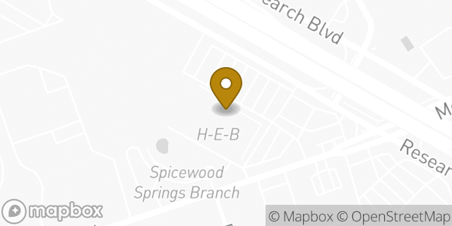 Map showing the location of H-E-B Pharmacy in Austin, TX 78750