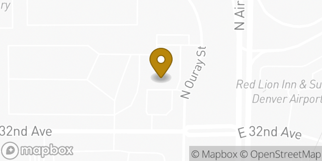 Map showing the location of Dunkin' in Aurora, CO 80011