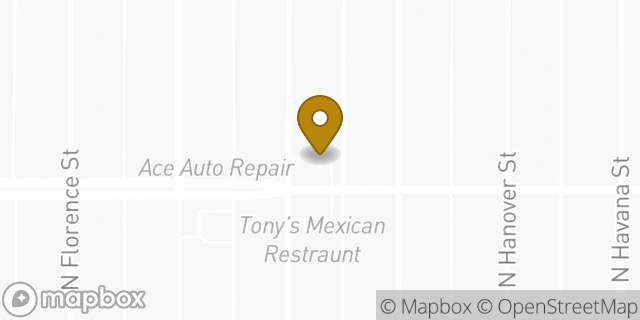 Map showing the location of ATM 7ELEVEN-FCTI in Aurora, CO