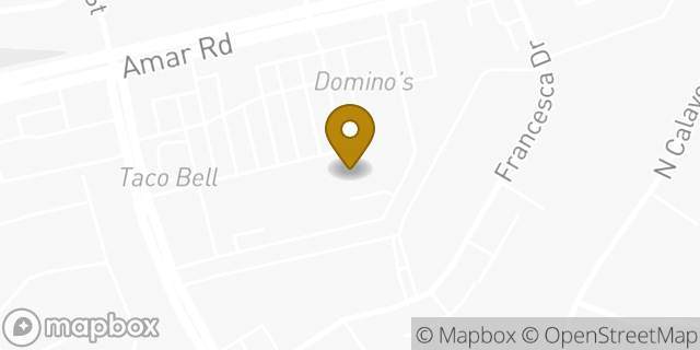 Map showing the location of Papa Johns Pizza in Walnut, CA 91789