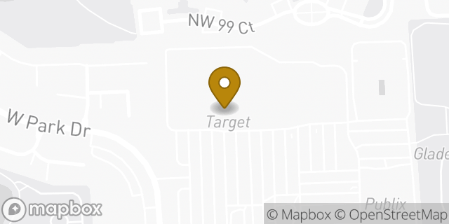 Map showing the location of ATM Target in Miami, FL 33174