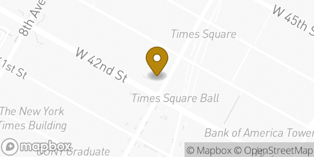 Map showing the location of Chase Bank in New York, NY 10036