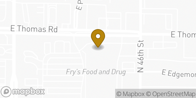 Map showing the location of Papa John's Pizza in Phoenix, AZ 85018