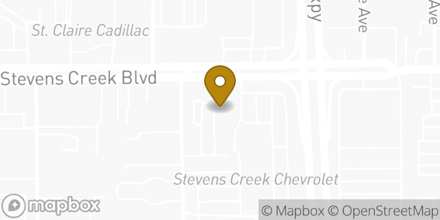 Map showing the location of Budget Car Rental in San Jose, CA 95117