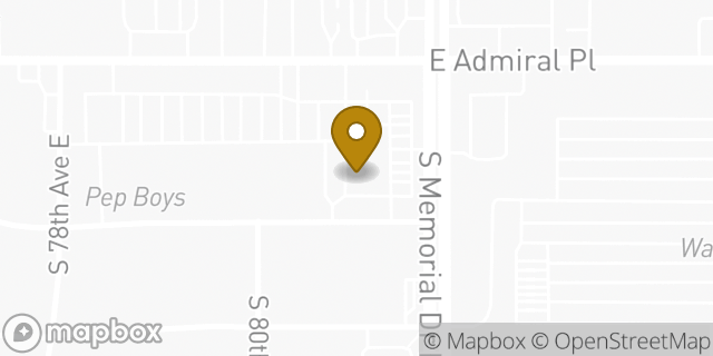 Map showing the location of Amazon Locker - QTEight in Tulsa, OK 74115