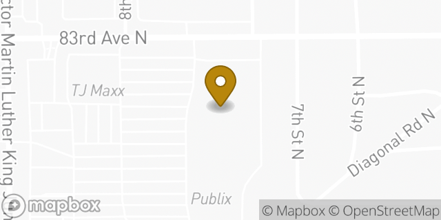 Map showing the location of Starbucks in St Petersburg, FL 33702