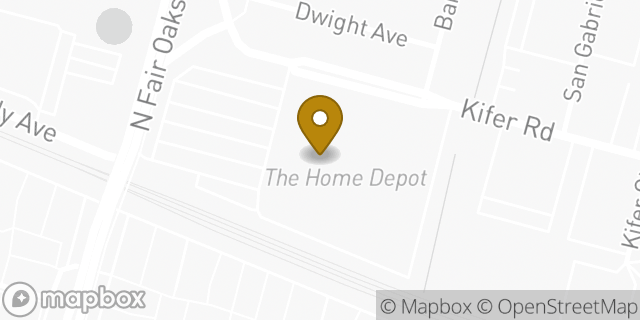 Map showing the location of The Home Depot in Sunnyvale, CA 94086