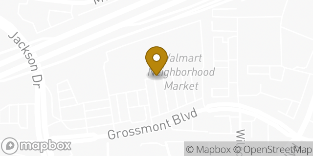Map showing the location of Walmart in La Mesa, CA 91942