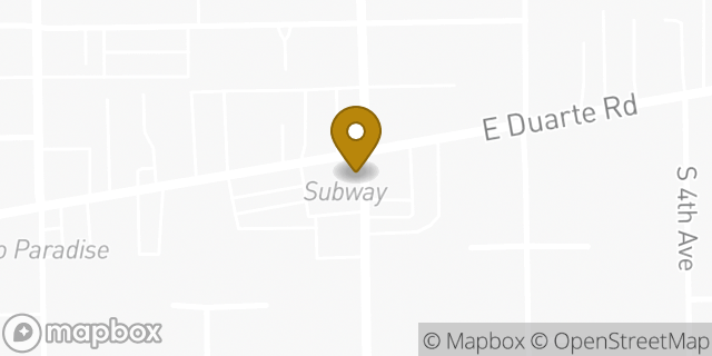 Map showing the location of Subway in Arcadia, CA 91006