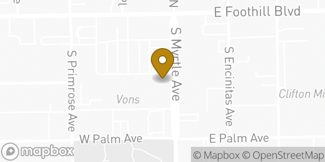 Map showing the location of Baskin-Robbins in Monrovia, CA 91016