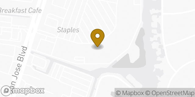 Map showing the location of Amazon Locker - Rua in Jacksonville, FL 32223