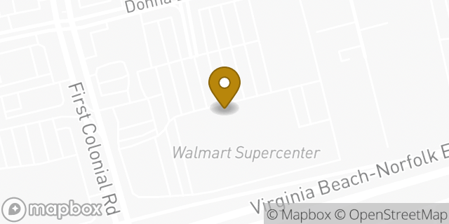 Map showing the location of Walmart Supercenter in Virginia Beach, VA 23451