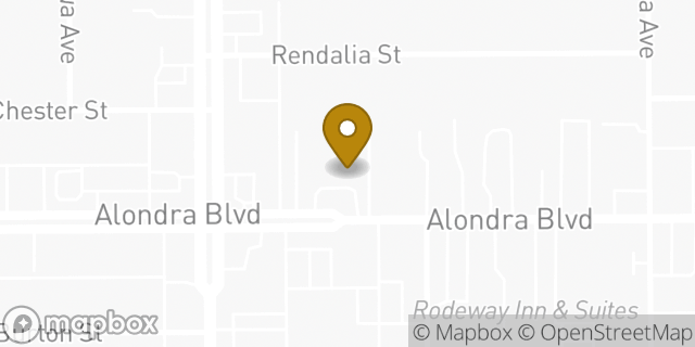 Map showing the location of AutoZone in Bellflower, CA 90706