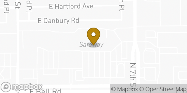 Map showing the location of Starbucks in Phoenix, AZ 85022