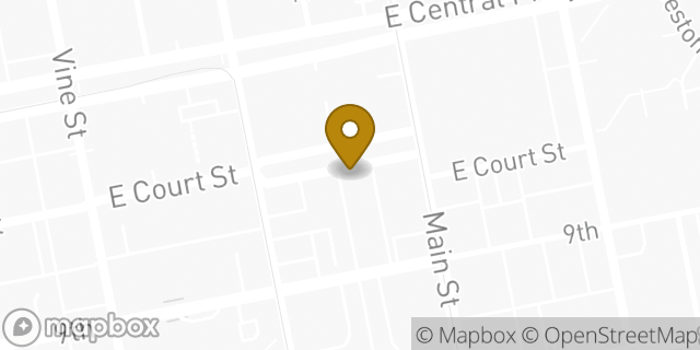 Map showing the location of Dunkin' in Cincinnati, OH 45202
