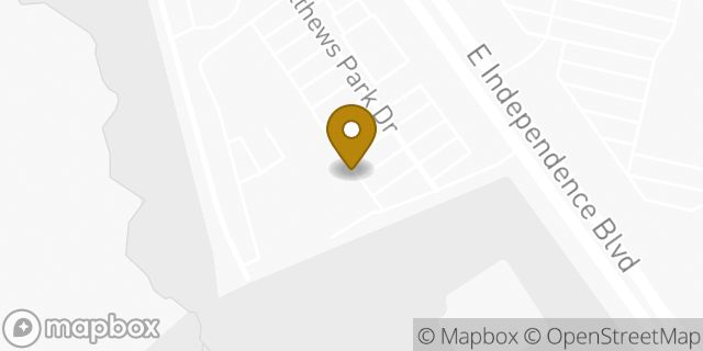 Map showing the location of Planet Fitness in Matthews, NC 28105