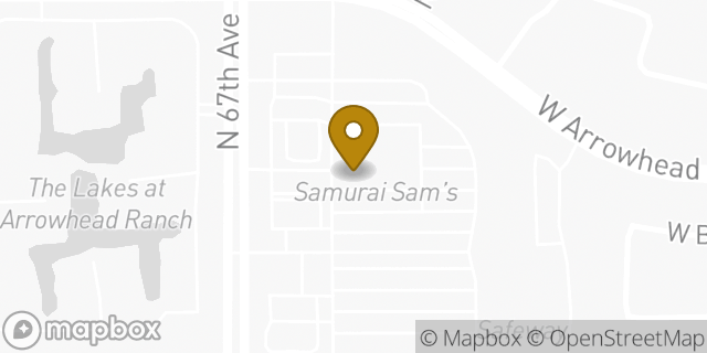 Map showing the location of Dunkin' in Glendale, AZ 85308